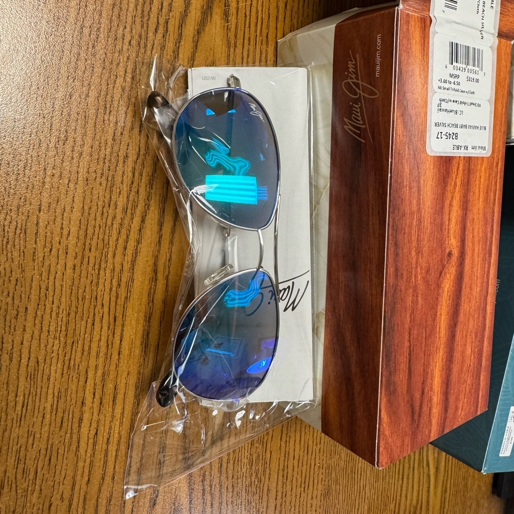 Maui Jim Blue Aviator Sunglasses
